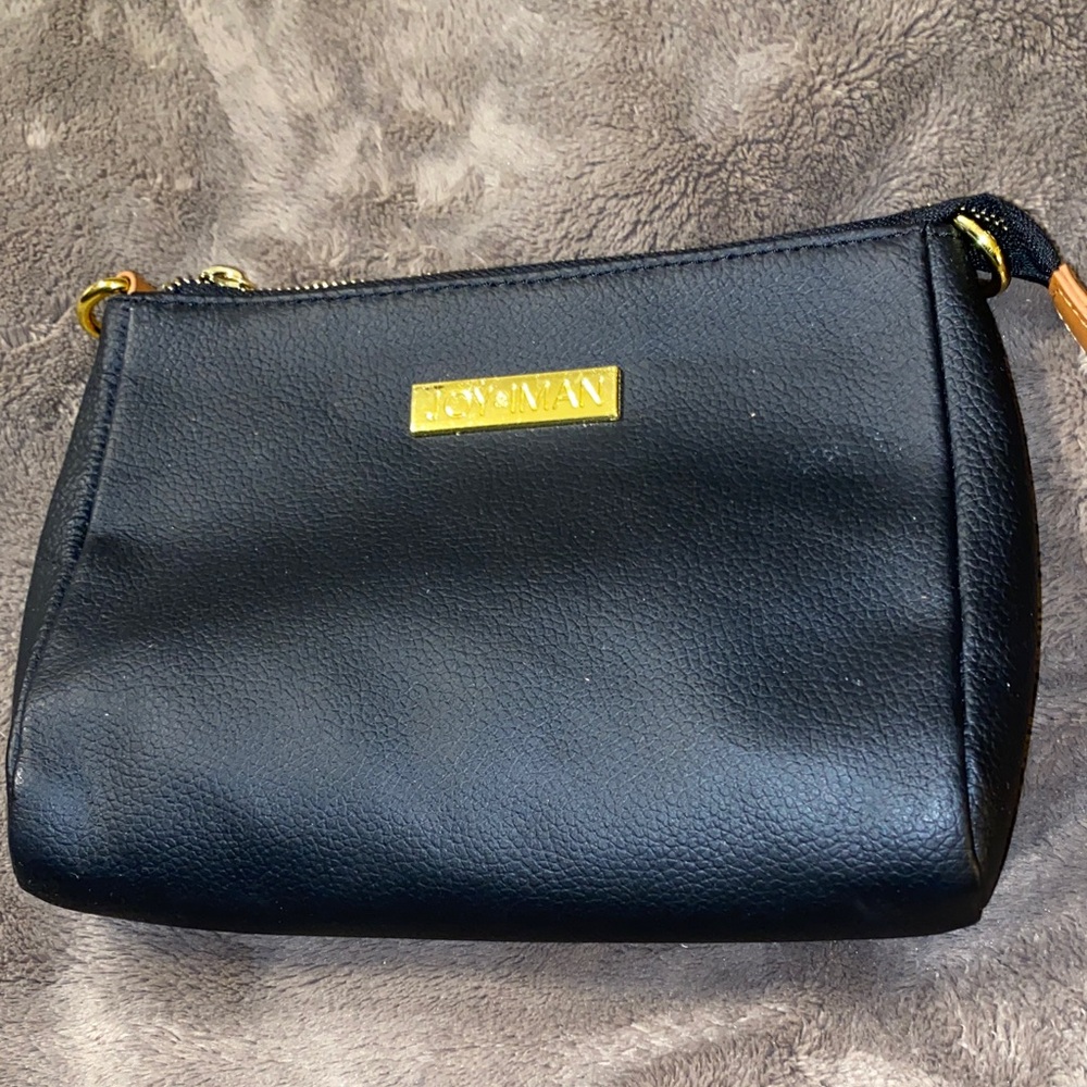 Joy & Iman Black Crossbody Bag with Gold Accents Missing Crossbody Strap❤️
